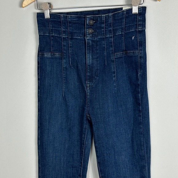 Free People Jayde High Rise Flare Jeans Dark Blue Retro 70s‎ Womens Size 28 NEW - Picture 13 of 16